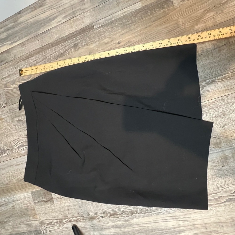 Antonio Melani Womens Pencil Skirt Front Pleat Asymmetrical Black Size 2